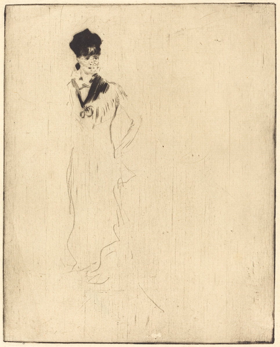 Sketch of a Young Lady in Violet (Esquisse de jeune femme a la violette) by Norbert Goeneutte (French, 1854 - 1894), 16X12"(A3)Poster Print