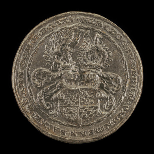 Shield with Casques and Crests [reverse] by Matthes Gebel (German, c. 1500 - 1574), 16X12"(A3)Poster Print