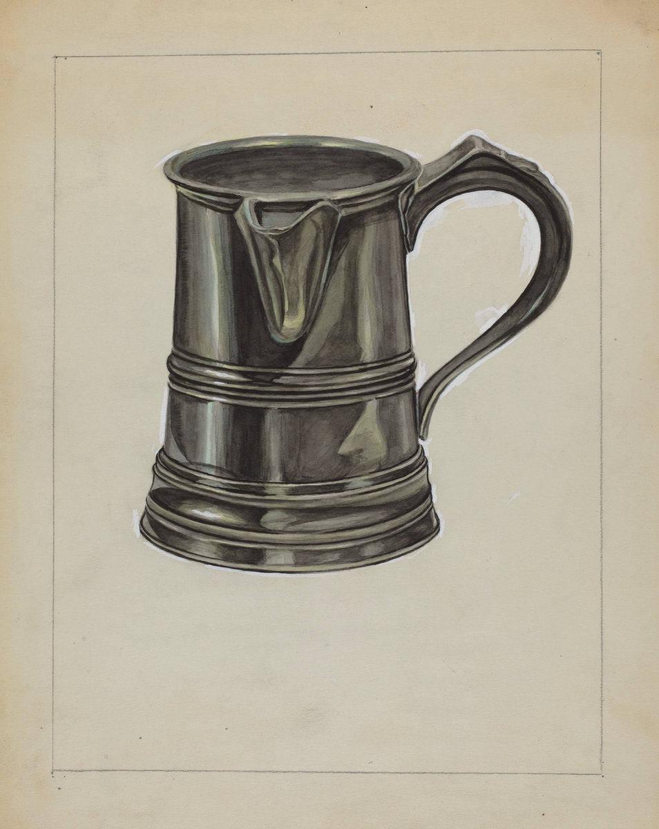 Pewter Pitcher by Hyman Pearlman (American, active c. 1935), 16X12"(A3)Poster Print