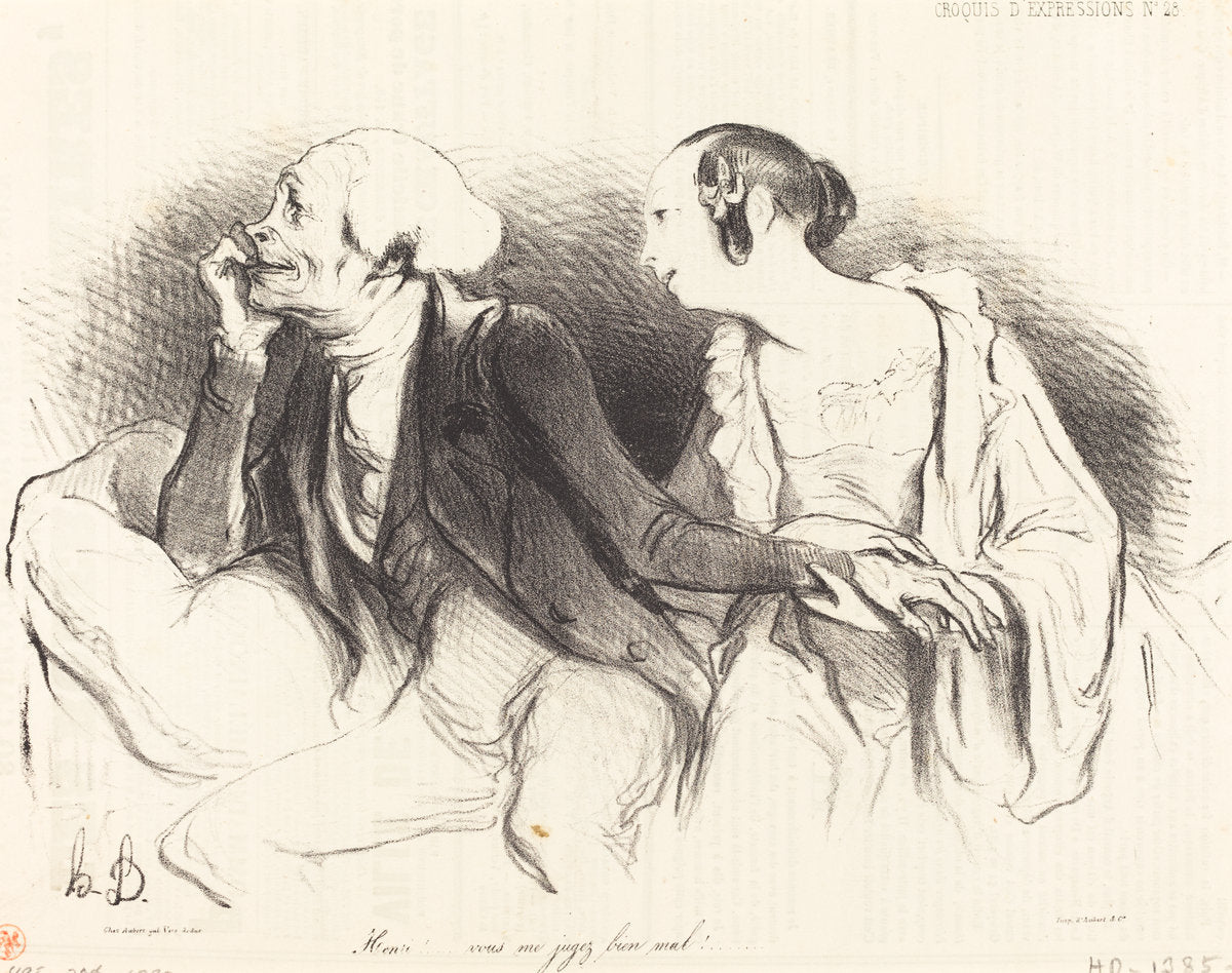 Henri!... vous me jugez bien mal!... by Honoré Daumier (French, 1808 - 1879), 16X12"(A3)Poster Print