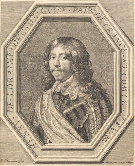 Henri de Lorraine, duc de Guise by Jean Morin after Justus Sustermans (French, c. 1600 - 1650), 16X12"(A3)Poster Print