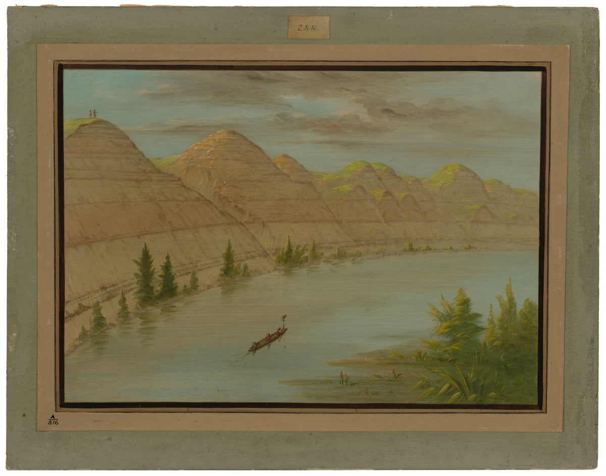 View in the "Grand Detour," Upper Missouri by George Catlin (American, 1796 - 1872), 16X12"(A3)Poster Print