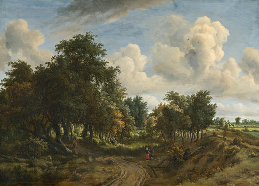 A Wooded Landscape by Meindert Hobbema (Dutch, 1638 - 1709), 16X12"(A3)Poster Print