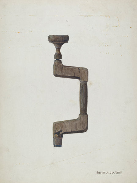 Brace - For Drilling by David S. De Vault (American, active c. 1935), 16X12"(A3)Poster Print