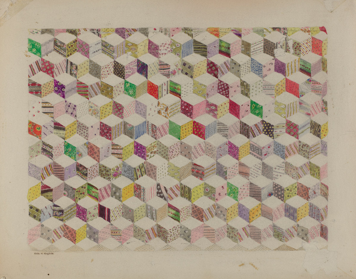 Patchwork for Quilt by Edith Magnette (American, active c. 1935), 16X12"(A3)Poster Print