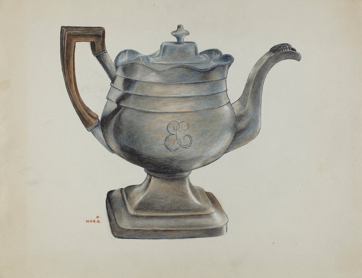 Silver Coffee Pot by Margaret Stottlemeyer (American, active c. 1935), 16X12"(A3)Poster Print