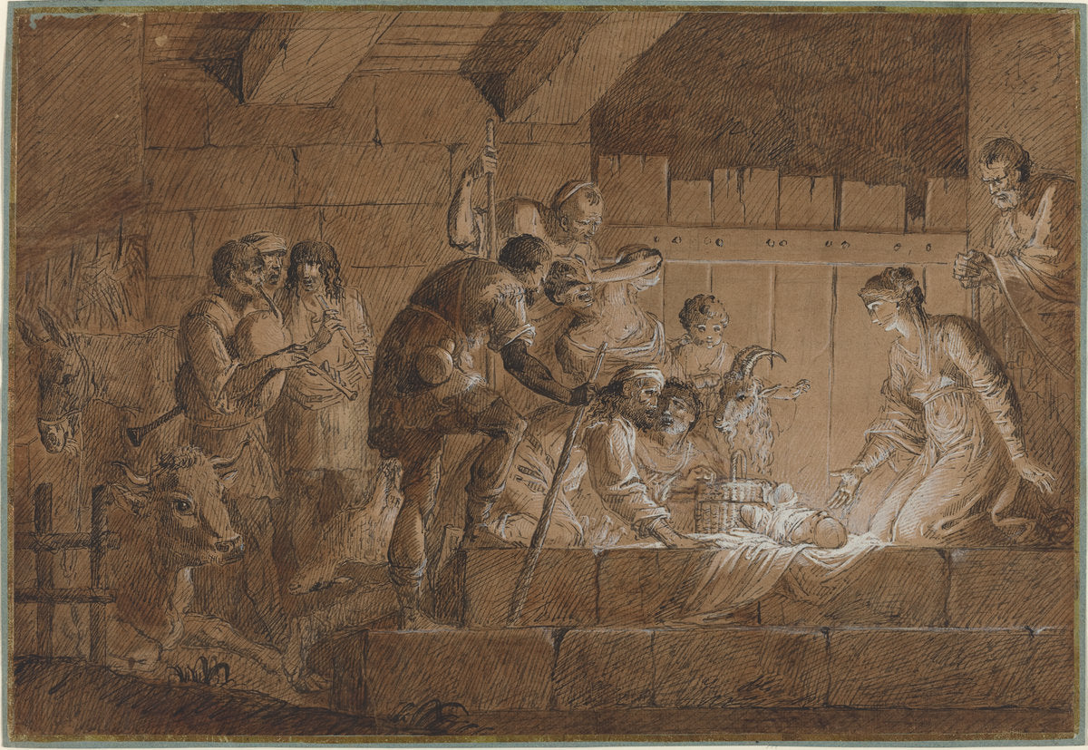 The Nativity by Giuliano Traballesi (Italian, 1727 - 1812), 16X12"(A3)Poster Print