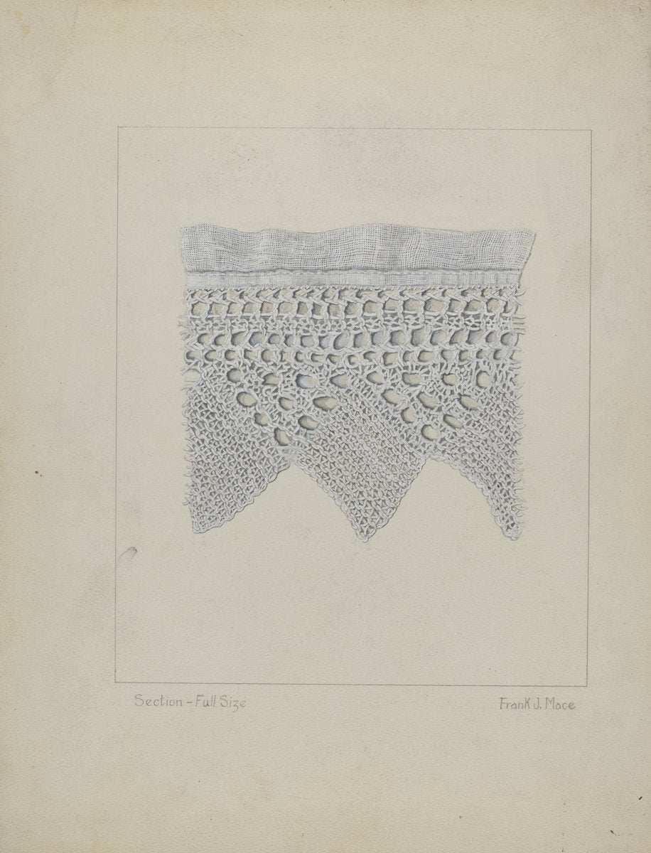 Knitted Lace Edging by Frank J. Mace (American, active c. 1935), 16X12"(A3)Poster Print