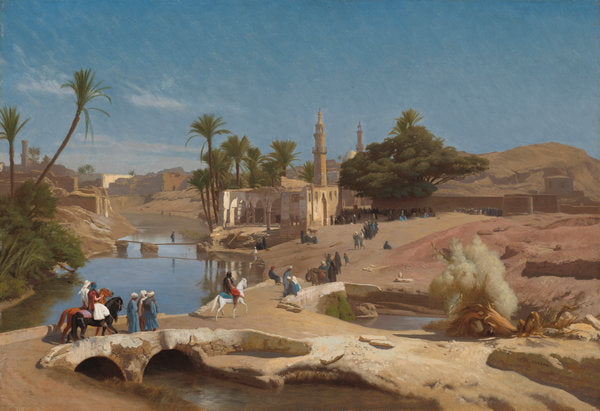 View of Medinet El-Fayoum by Jean-Léon Gérôme (French, 1824 - 1904), 16X12"(A3)Poster Print