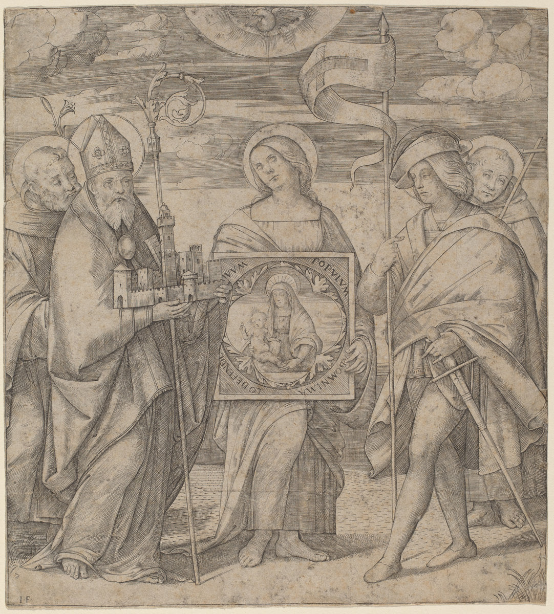 Patron Saints of Bologna by Jacopo Francia (Italian, 1486 or before - 1557), 16X12"(A3)Poster Print