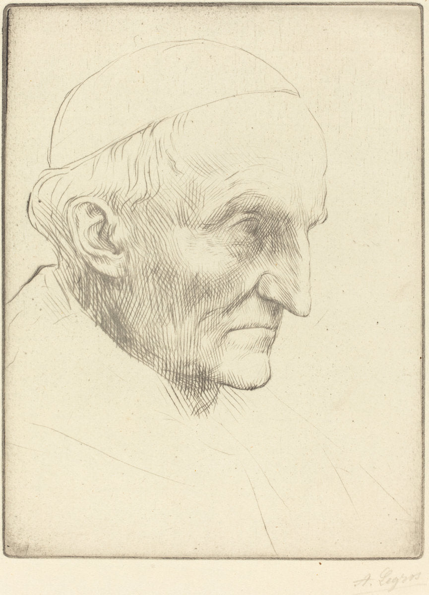 Cardinal Manning, 3rd plate by Alphonse Legros (French, 1837 - 1911), 16X12"(A3)Poster Print