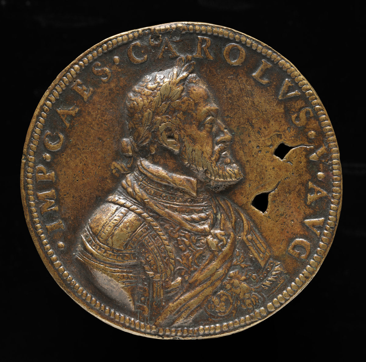 Charles V, 1500-1558, King of Spain 1516-1556, Holy Roman Emperor 1519 [obverse] by Leone Leoni (Milanese, c. 1509 - 1590), 16X12"(A3)Poster Print