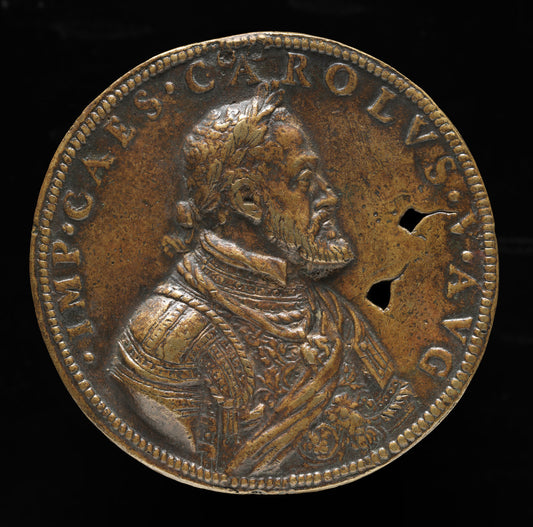 Charles V, 1500-1558, King of Spain 1516-1556, Holy Roman Emperor 1519 [obverse] by Leone Leoni (Milanese, c. 1509 - 1590), 16X12"(A3)Poster Print