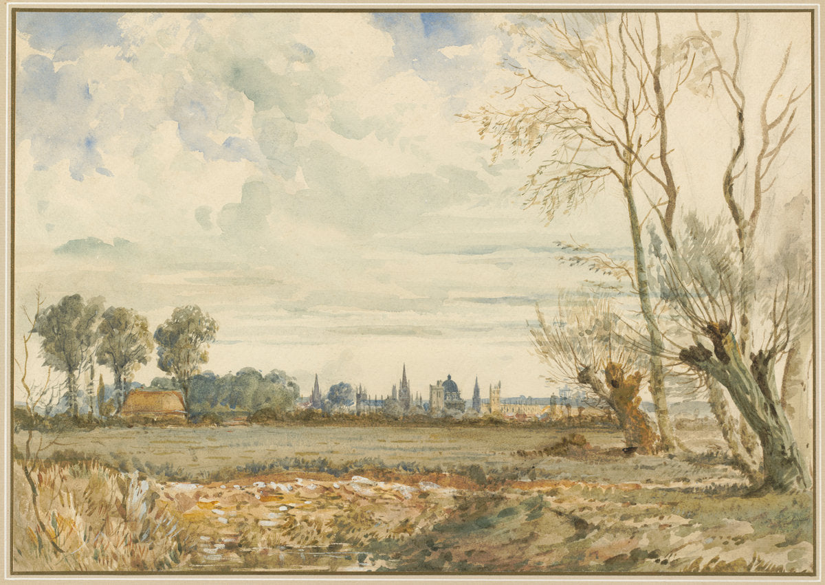 Meadows with a Distant View of Oxford by Thomas Shotter Boys (British, 1803 - 1874), 16X12"(A3)Poster Print