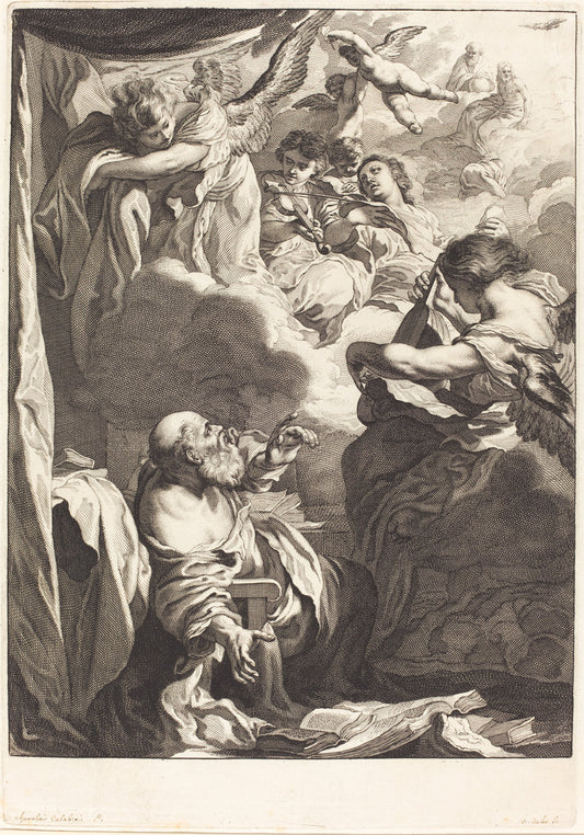 The Ecstasy of Saint Paul by Jeremias Falck (German, c. 1619 - 1677), 16X12"(A3)Poster Print