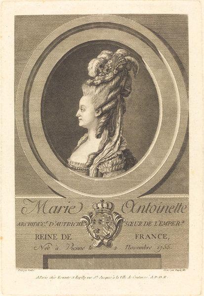 Marie-Antoinette by Pierre Dupin II after Carle Van Loo (French, 1753 - 1805 or after), 16X12"(A3)Poster Print