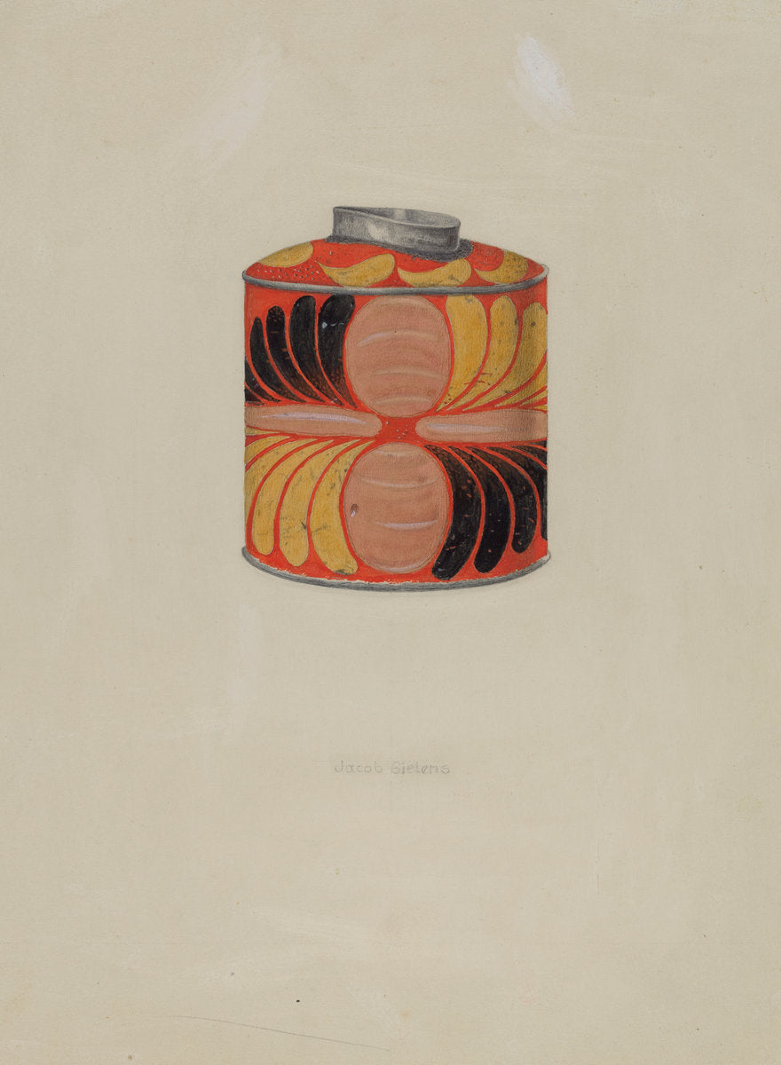 Toleware Tin Tea Caddy by Jacob Gielens (American, active c. 1935), 16X12"(A3)Poster Print