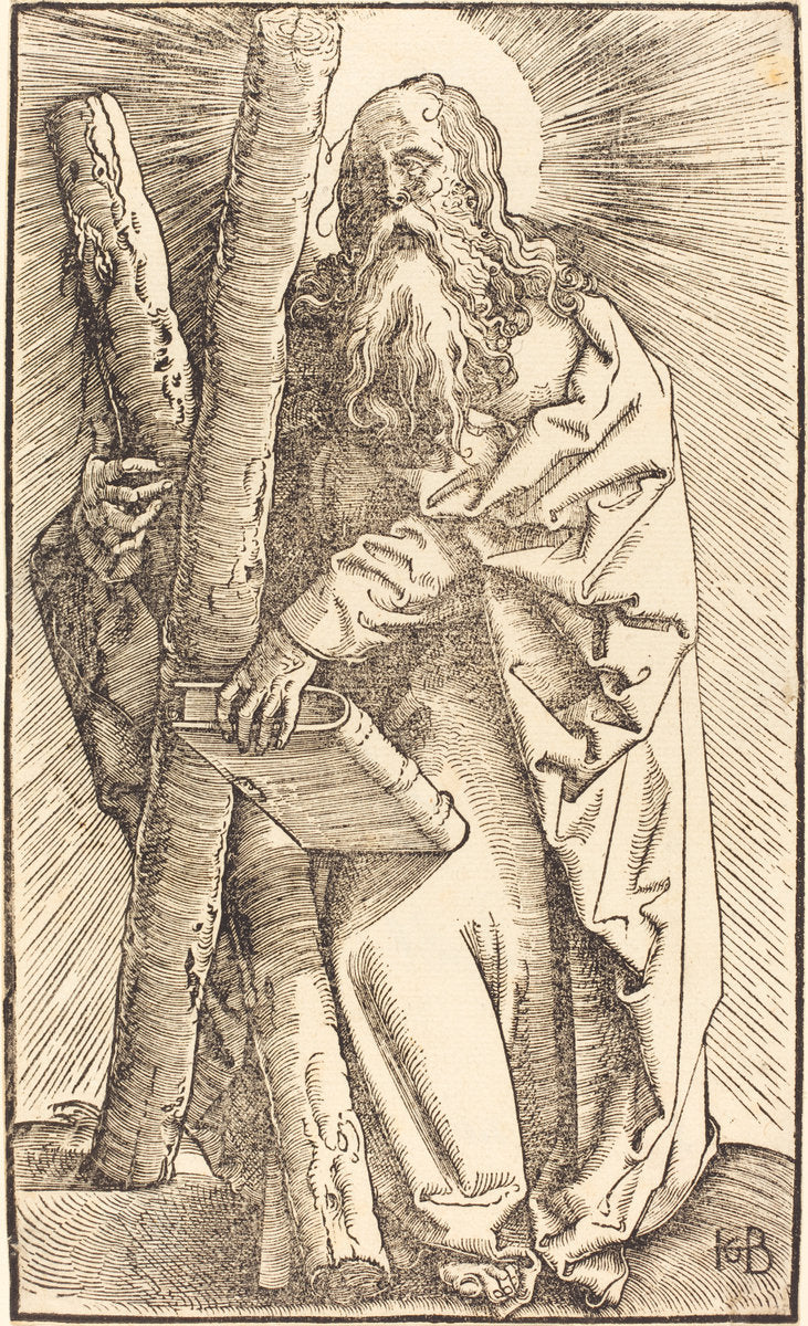 Saint Andrew by Hans Baldung Grien (German, 1484/1485 - 1545), 16X12"(A3)Poster Print