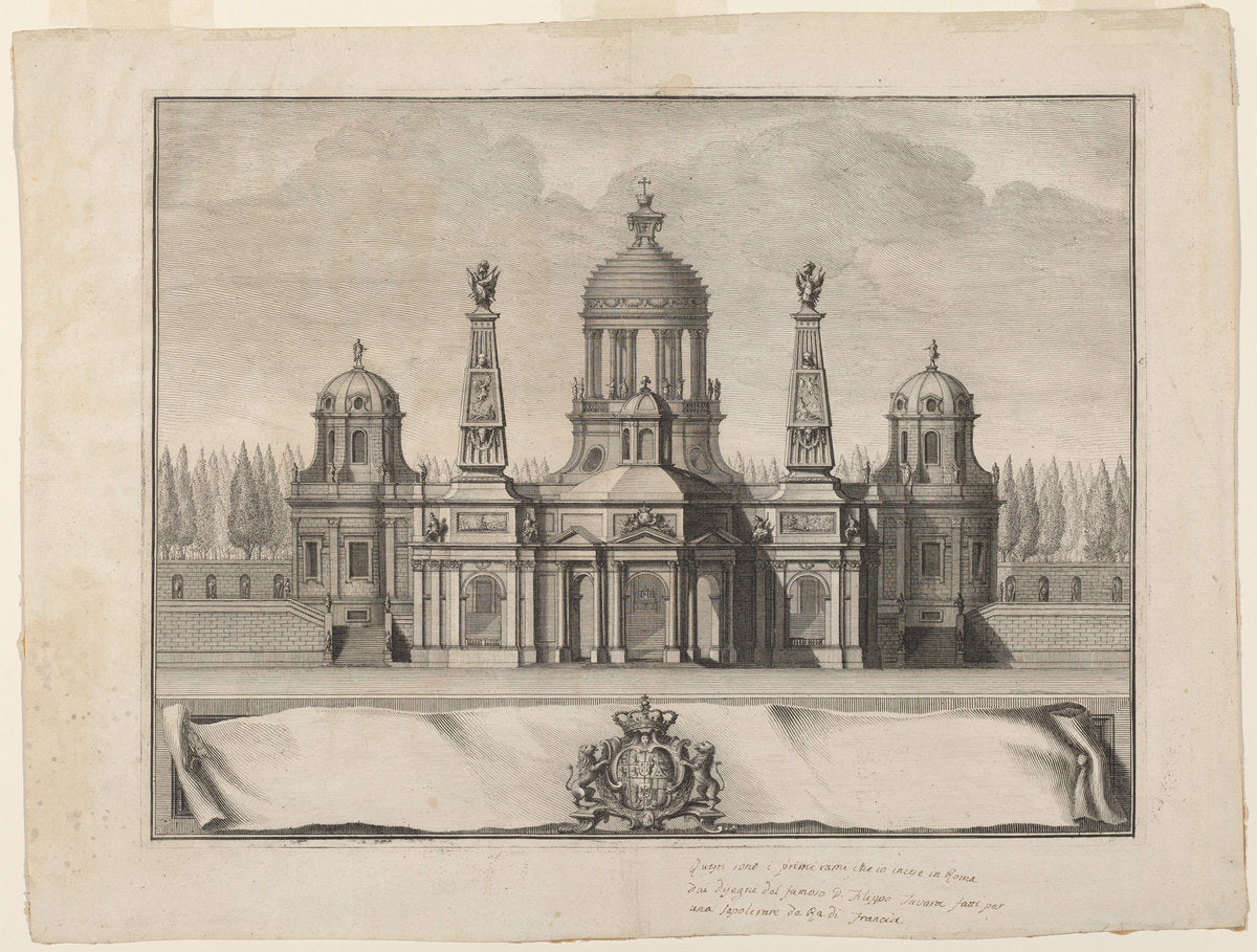Sepulcher for the Kings of France by Giuseppe Vasi after Filippo Juvarra (Italian, 1710 - 1782), 16X12"(A3)Poster Print