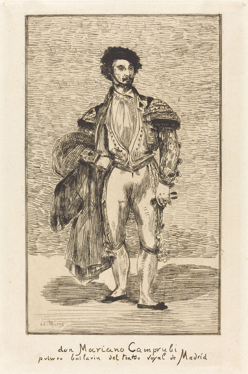 Don Mariano Camprubi (Le Bailarin) by Edouard Manet (French, 1832 - 1883), 16X12"(A3)Poster Print