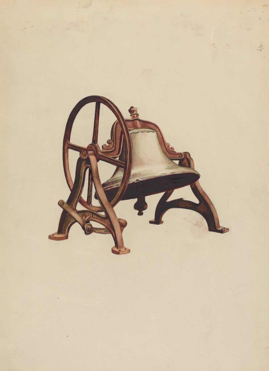 Elementary School Bell by Gerald Transpota (American, active c. 1935), 16X12"(A3)Poster Print