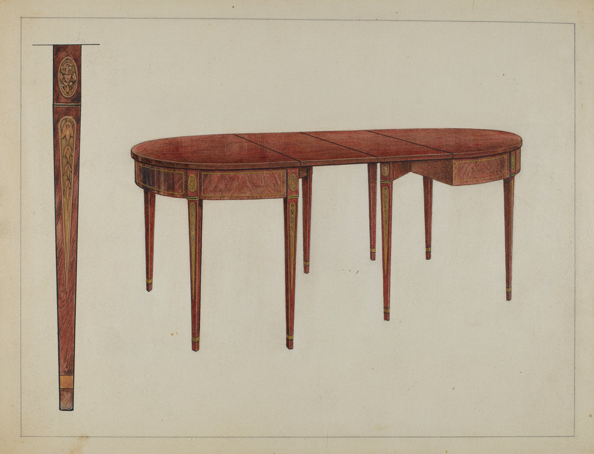 Dining Table by M. Rosenshield-von-Paulin (American, active c. 1935), 16X12"(A3)Poster Print