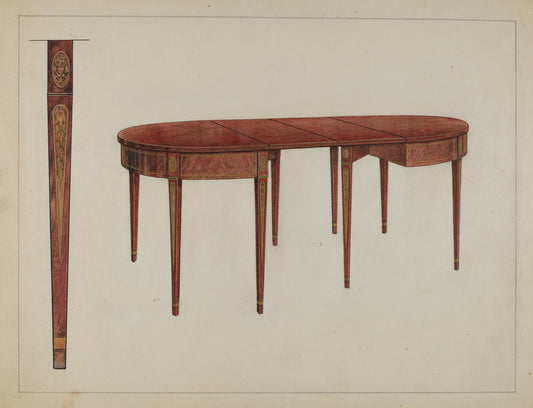 Dining Table by M. Rosenshield-von-Paulin (American, active c. 1935), 16X12"(A3)Poster Print