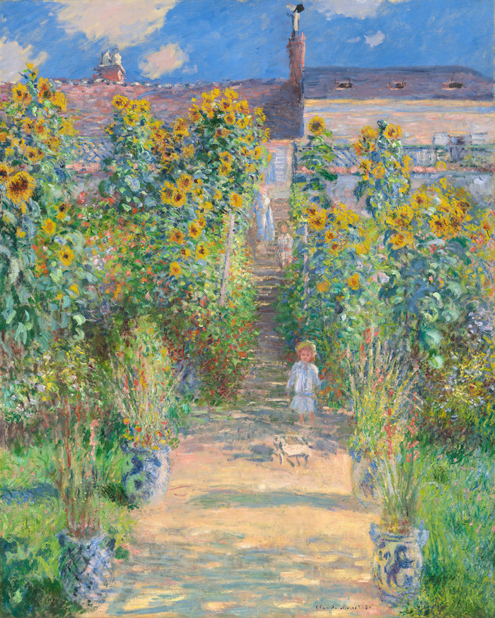 The Artist's Garden at Vétheuil by Claude Monet (French, 1840 - 1926), 16X12