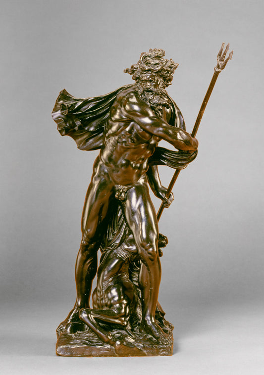 Neptune with a Hippocamp by Michel Anguier (French, 1612 - 1686), 16X12"(A3)Poster Print