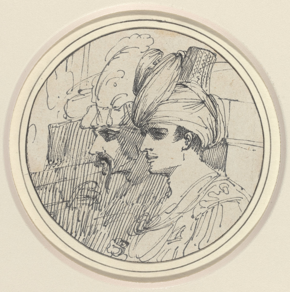 Two Oriental Heads by John Hamilton Mortimer (British, 1740 - 1779), 16X12"(A3)Poster Print