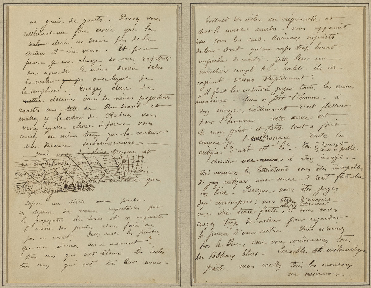 Manuscript Pages [verso] by Paul Gauguin (French, 1848 - 1903), 16X12"(A3)Poster Print