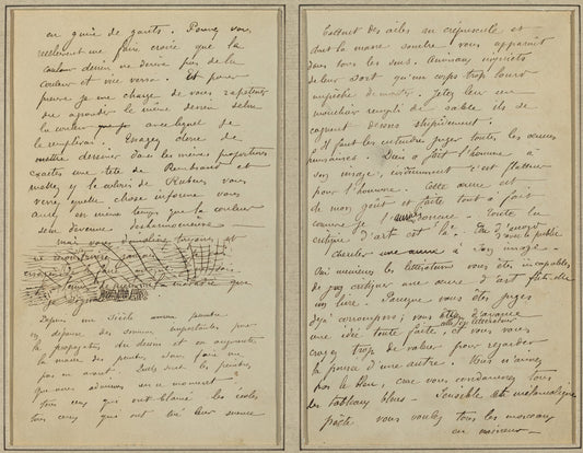 Manuscript Pages [verso] by Paul Gauguin (French, 1848 - 1903), 16X12"(A3)Poster Print