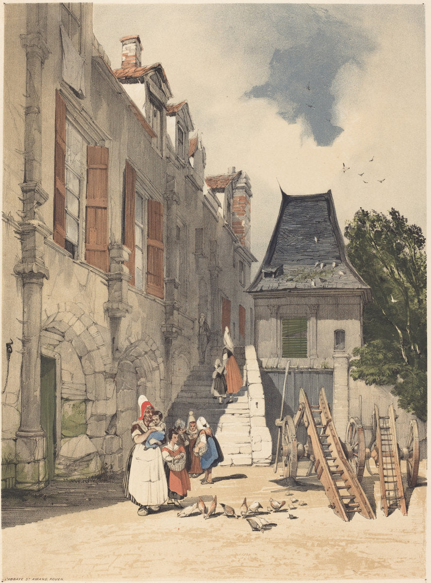 L'Abbaye St. Amand, Rouen by Thomas Shotter Boys (British, 1803 - 1874), 16X12"(A3)Poster Print