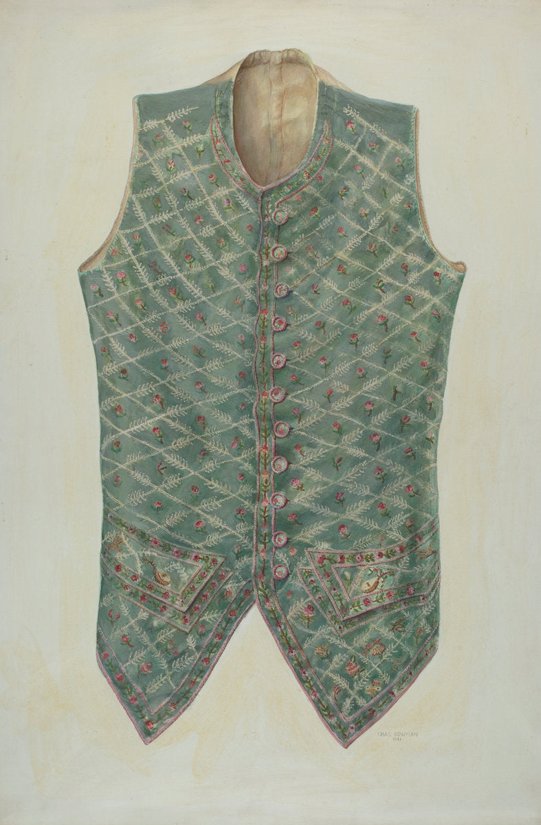 Man's Vest by Charles Bowman (American, active c. 1935), 16X12"(A3)Poster Print