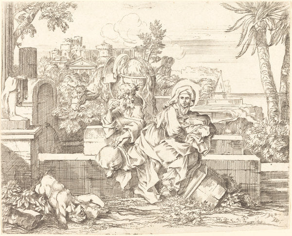 The Return from Egypt by Sébastien Bourdon (French, 1616 - 1671), 16X12"(A3)Poster Print