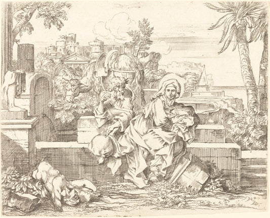 The Return from Egypt by Sébastien Bourdon (French, 1616 - 1671), 16X12"(A3)Poster Print
