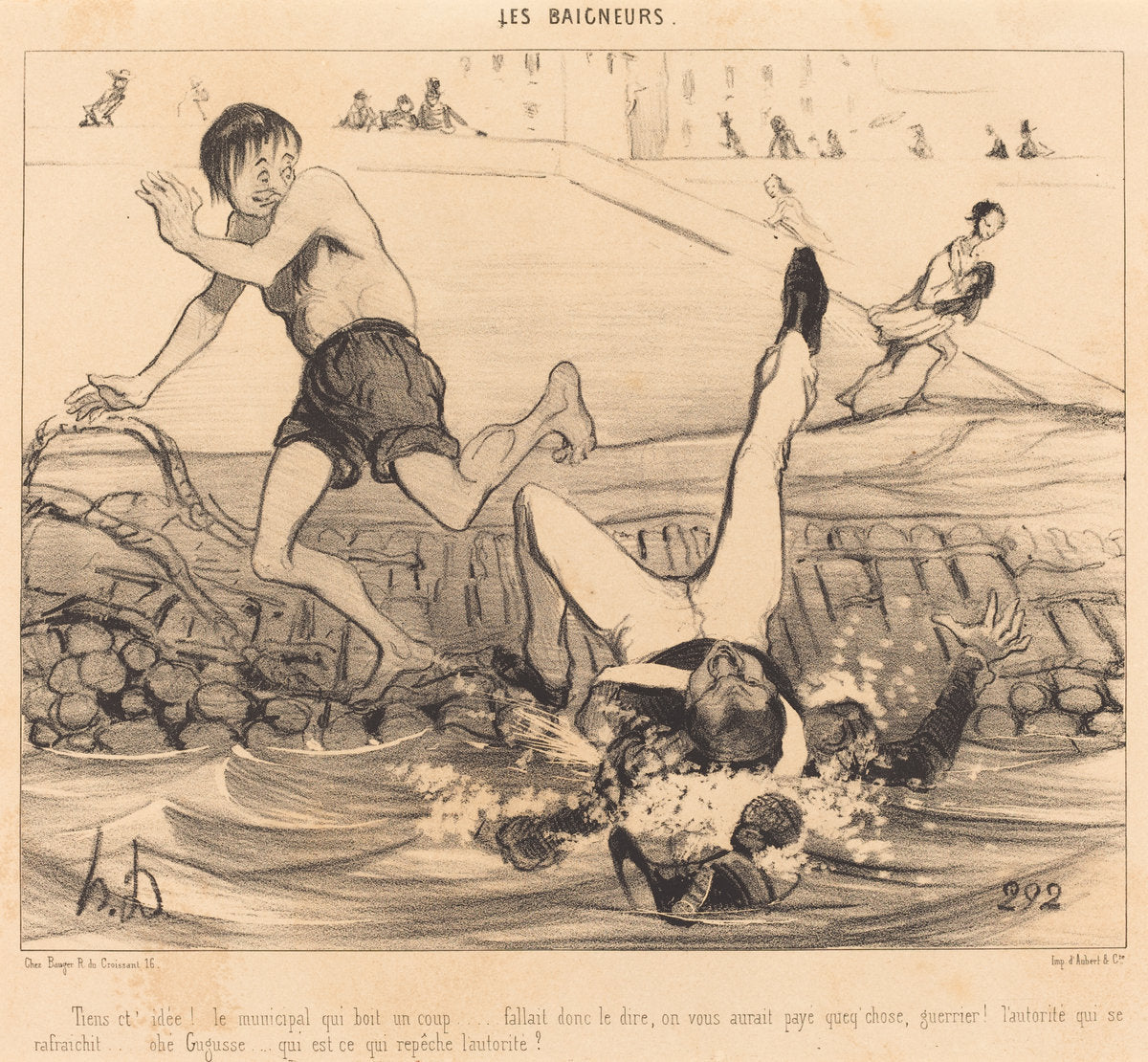 Tiens c't'idée! Le municipal qui boit un coup... by Honoré Daumier (French, 1808 - 1879), 16X12"(A3)Poster Print