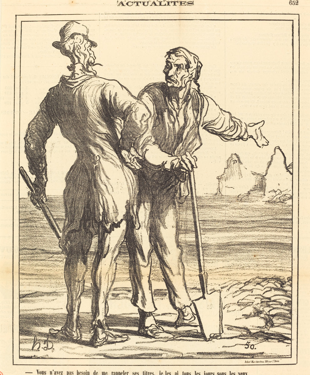 Vous n'avez pas besoin de me rappeler ses titres... by Honoré Daumier (French, 1808 - 1879), 16X12"(A3)Poster Print