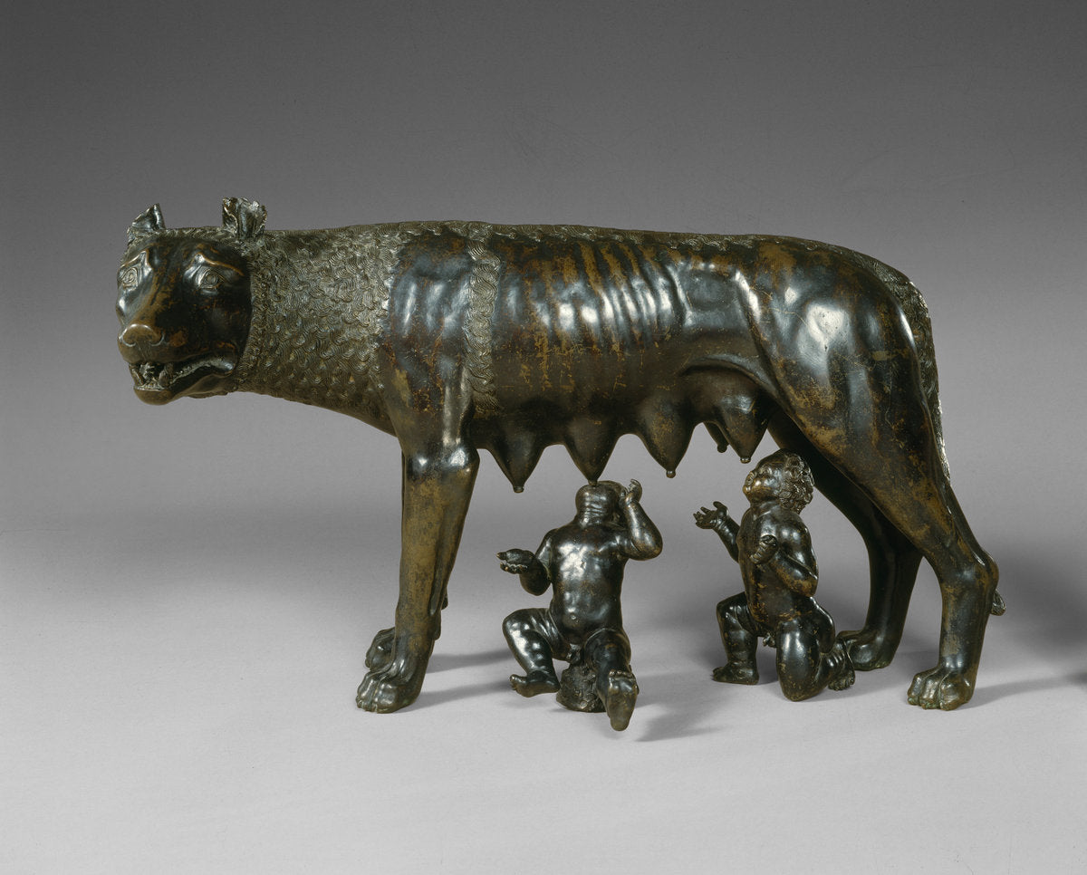 late 15th - early 16th century by Central Italian 15th or 16th Century (Possibly Roman 15th or 16th Century) (The Capitoline Wolf Suckling Romulus and Remus), 16X12"(A3)Poster Print