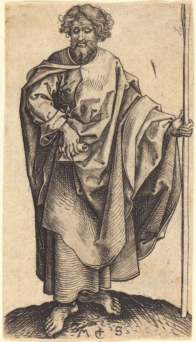 Saint Thomas by Martin Schongauer (German, c. 1450 - 1491), 16X12"(A3)Poster Print
