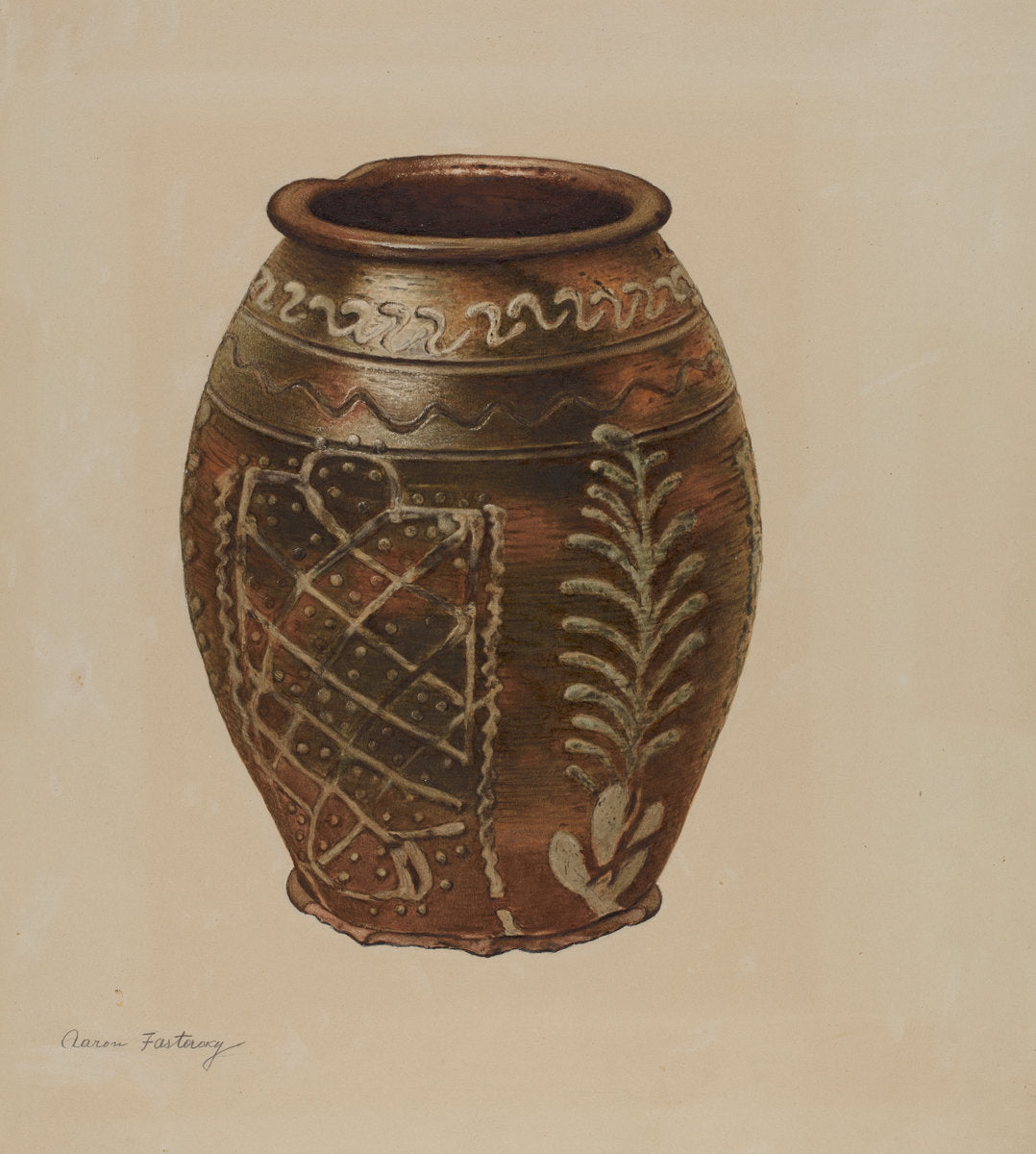 Pa. German Jar by Aaron Fastovsky (American, active c. 1935), 16X12"(A3)Poster Print