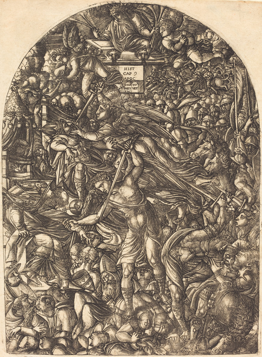 The Angel Sounding the Sixth Trumpet by Jean Duvet (French, 1485 - c. 1570), 16X12"(A3)Poster Print