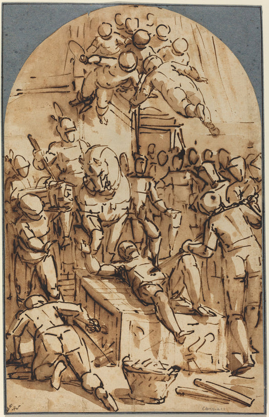 The Martyrdom of Saint Lawrence by Luca Cambiaso (Genoese, 1527 - 1585), 16X12"(A3)Poster Print