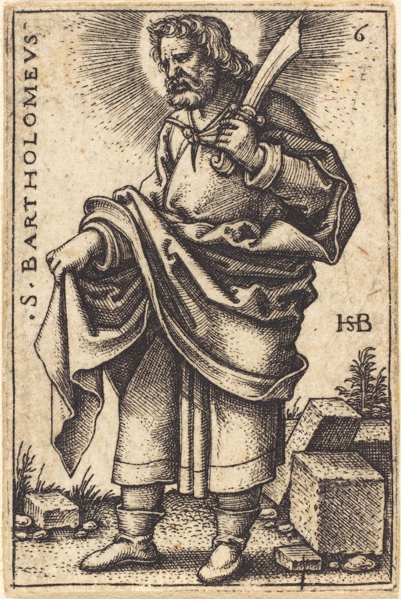 Bartholomew by Sebald Beham (German, 1500 - 1550), 16X12"(A3)Poster Print