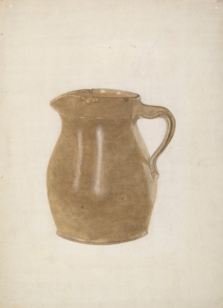 Stoneware Pitcher by Lucille Pettijohn (American, active c. 1935), 16X12"(A3)Poster Print