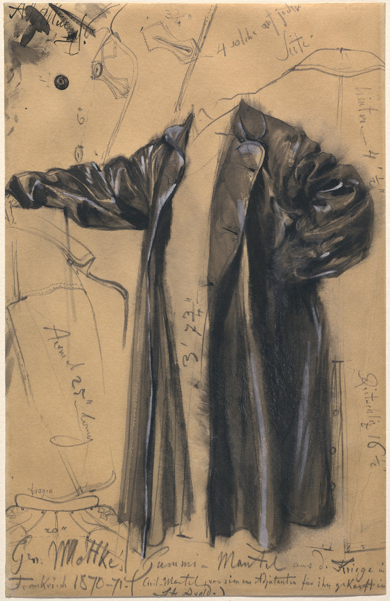 The Waterproof Coat of General Moltke by Adolph Menzel (German, 1815 - 1905), 16X12"(A3)Poster Print