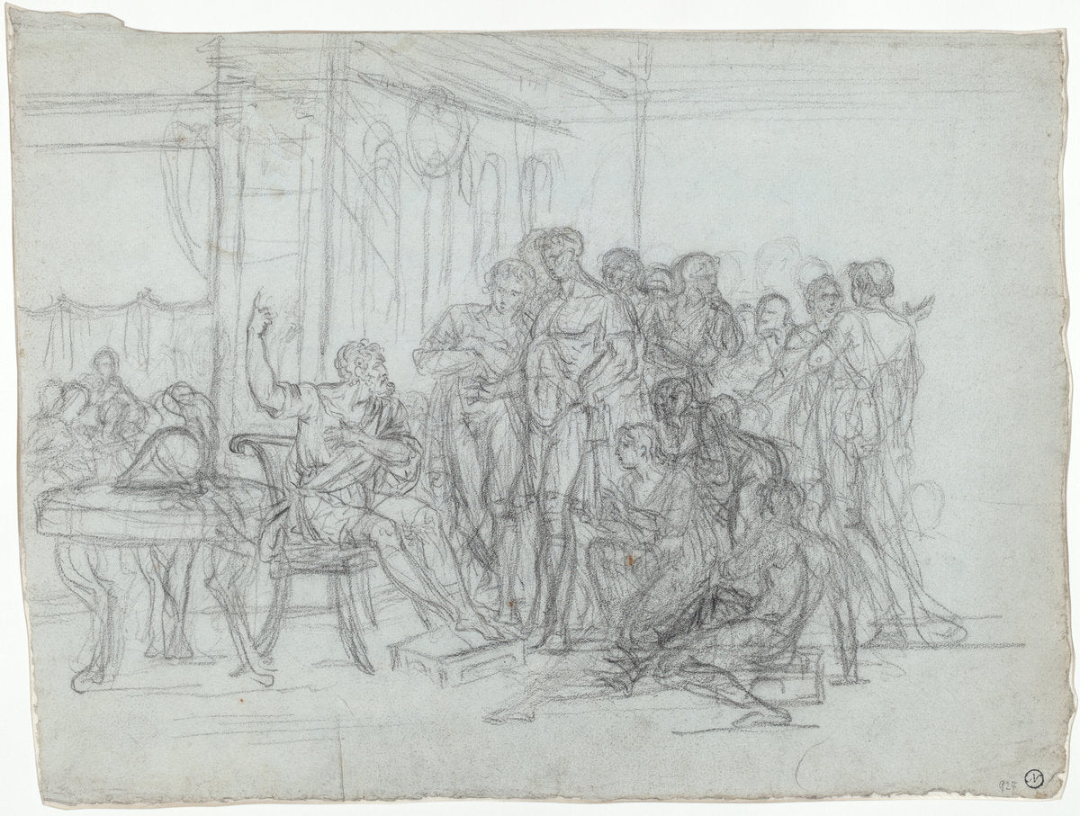 Timoleon Thanked by the Citizens of Syracuse by Jean-Claude Naigeon (French, 1753 - 1832), 16X12"(A3)Poster Print