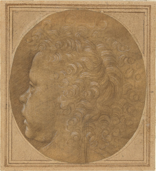 Head of a Child [recto] by Fra Bartolommeo (Florentine, 1472 - 1517), 16X12"(A3)Poster Print