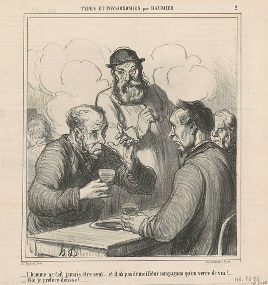 Un philosophe by Honoré Daumier (French, 1808 - 1879), 16X12"(A3)Poster Print