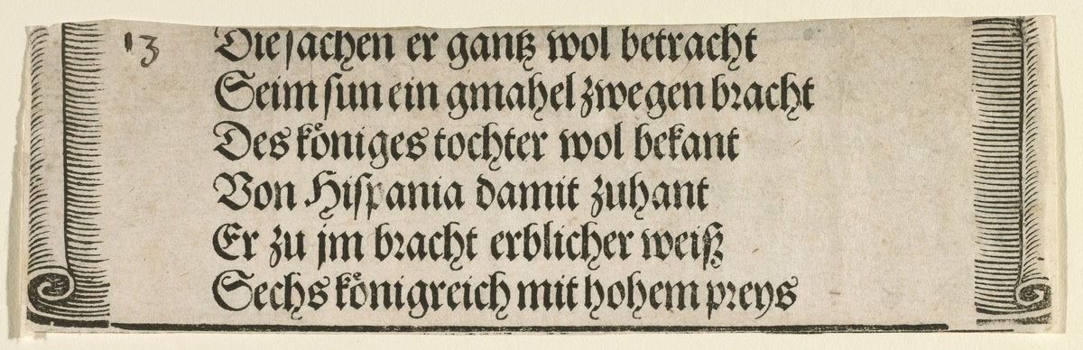 Printed text for "The Betrothal of Philip the Fair with Joan of Castile" by Albrecht Dürer (German, 1471 - 1528), 16X12"(A3)Poster Print